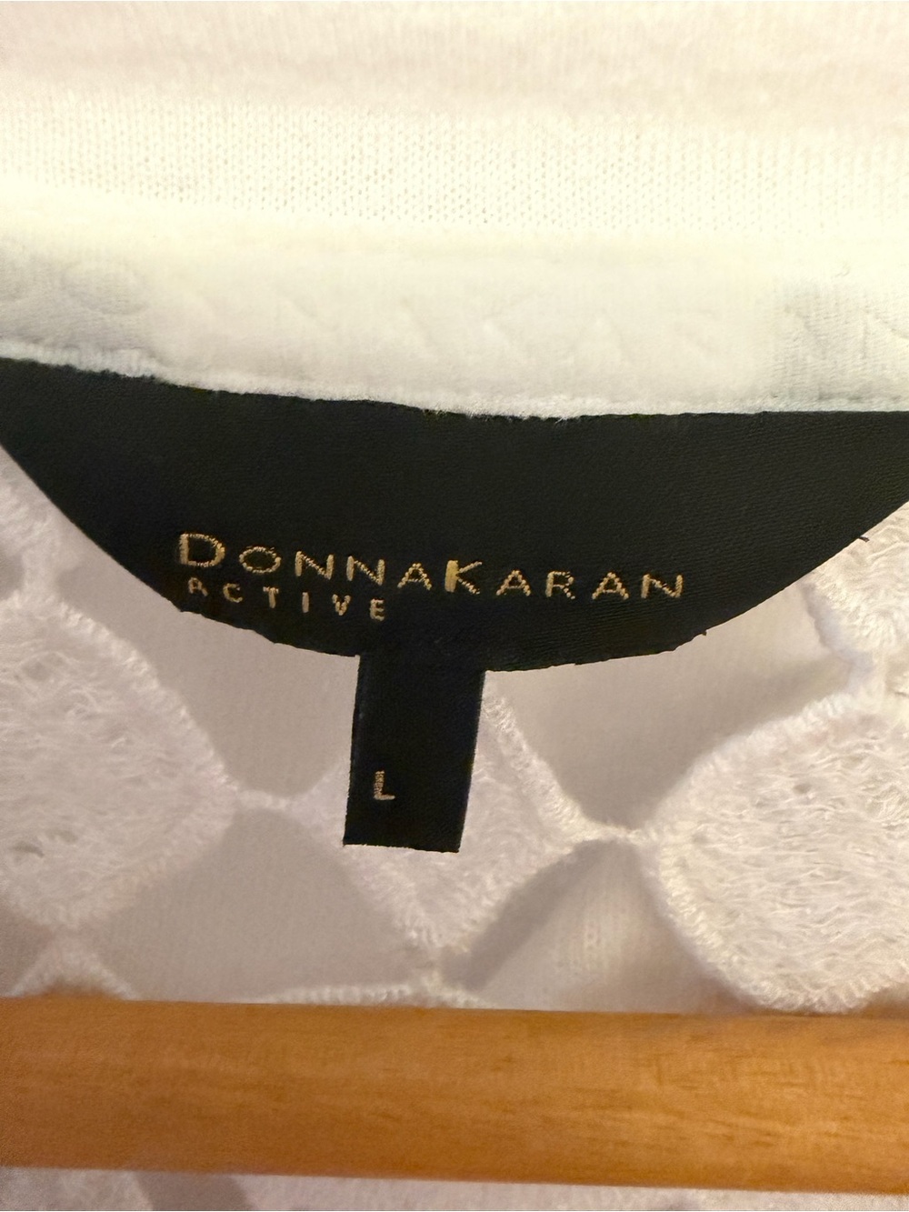 Donna Karan White Lace-Trim Hooded Sweatshirt - Picture 4 of 4